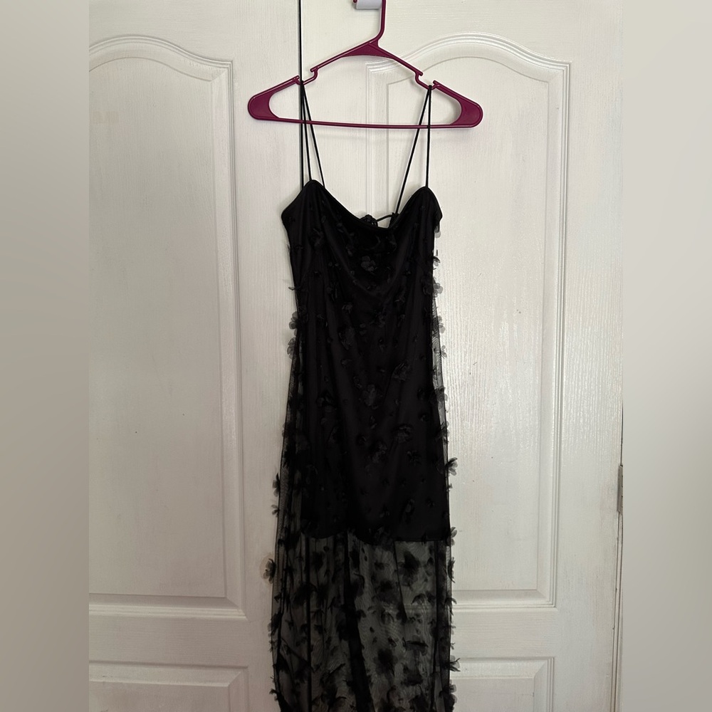 Anthropologie Black Sheer Dress